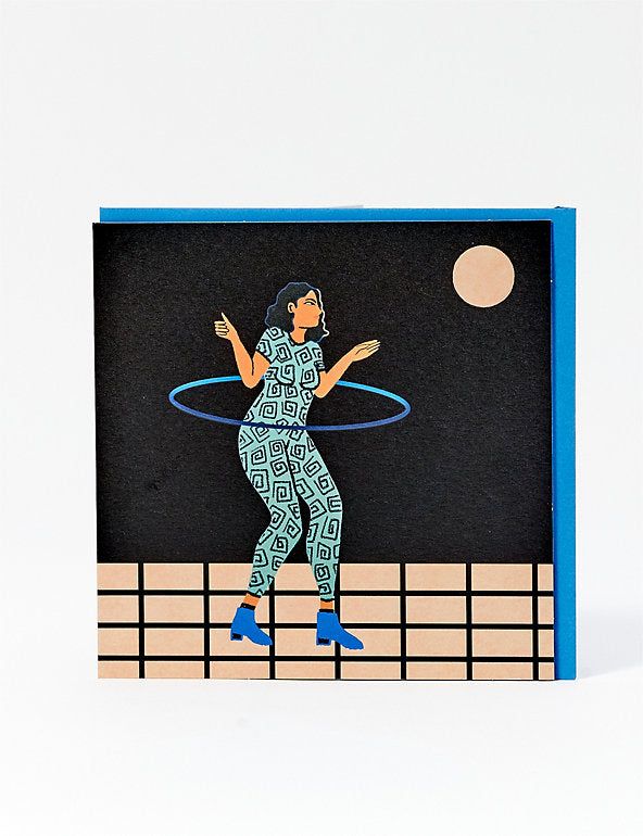 Contemporary Moonlight Dancing Art Card