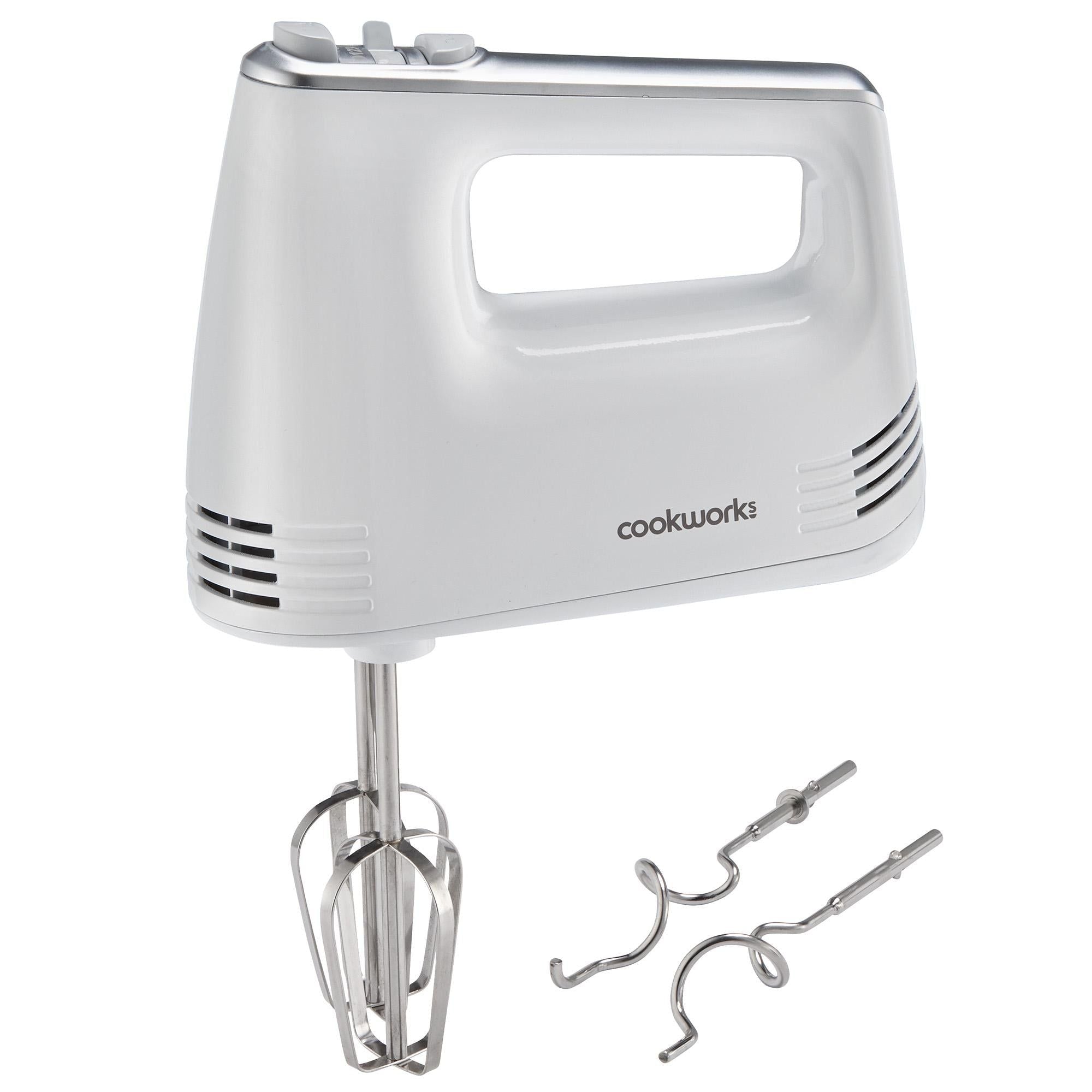 Cookworks Electric Hand Mixer with Storage - White