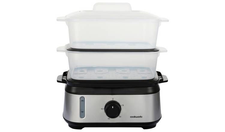 Cookworks FS1400-GS 2 Tier Steamer - Stainless Steel