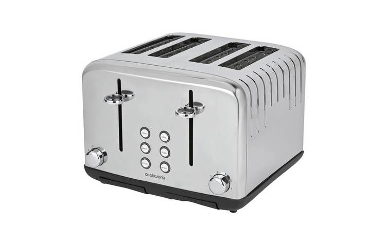 Cookworks Pyramid 4 Slice Toaster - Stainless Steel