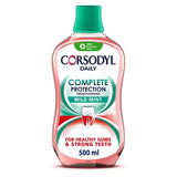 Corsodyl Complete Protection, Daily Gum Mouthwash, Mild Mint 500ml