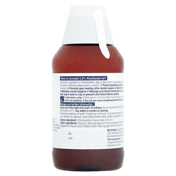 Corsodyl Gum Treatment Mouthwash Chlorhexidine 0.2% Mint