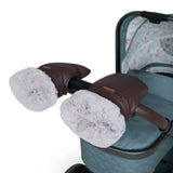 Cosatto heated pram snuggle mitts in brown, UK version