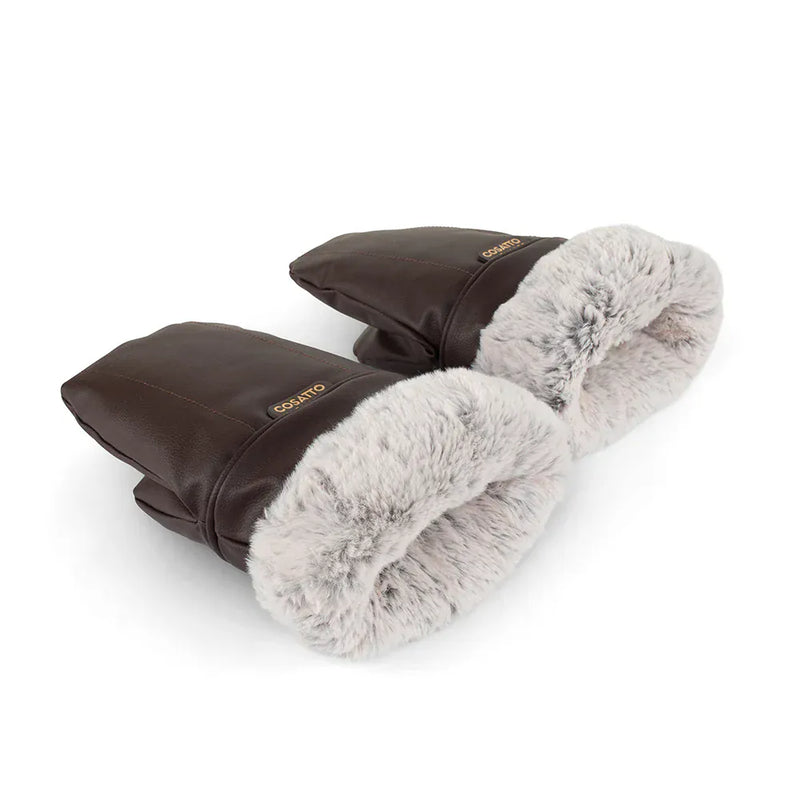 Cosatto heated pram snuggle mitts in brown, UK version