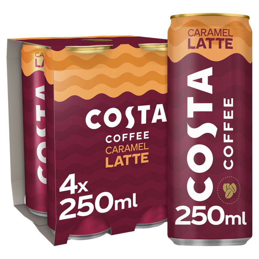 Costa Caramel Latte Cans 4x250ml