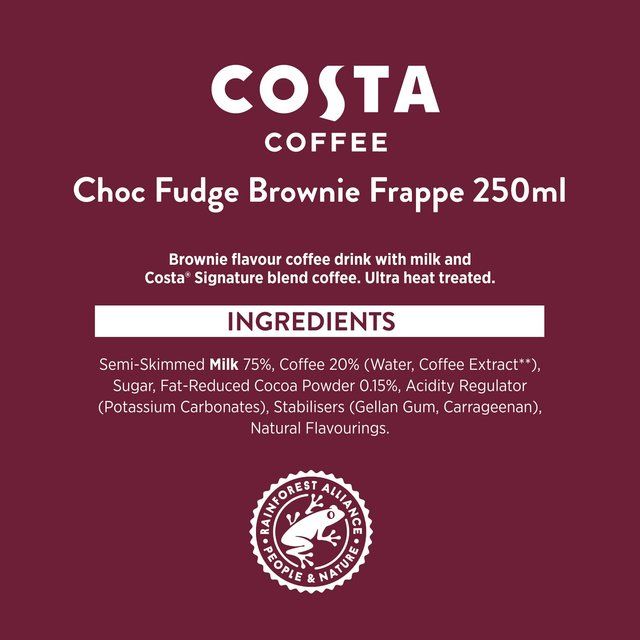 Costa Coffee Frappe Choc Fudge Brownie Iced Coffee   250ml