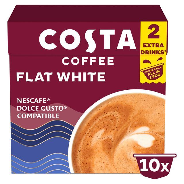 Costa Coffee Nescafe Dolce Gusto Compatible Flat White   10 per pack