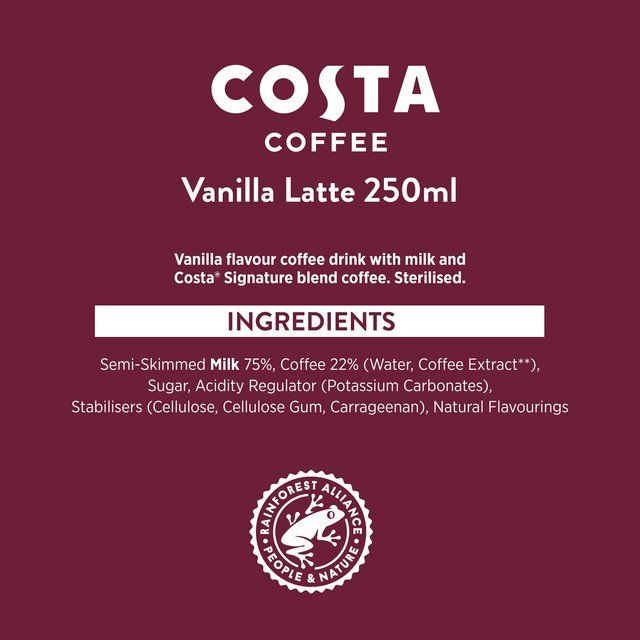 Costa Coffee Vanilla Latte Iced Coffee   250ml