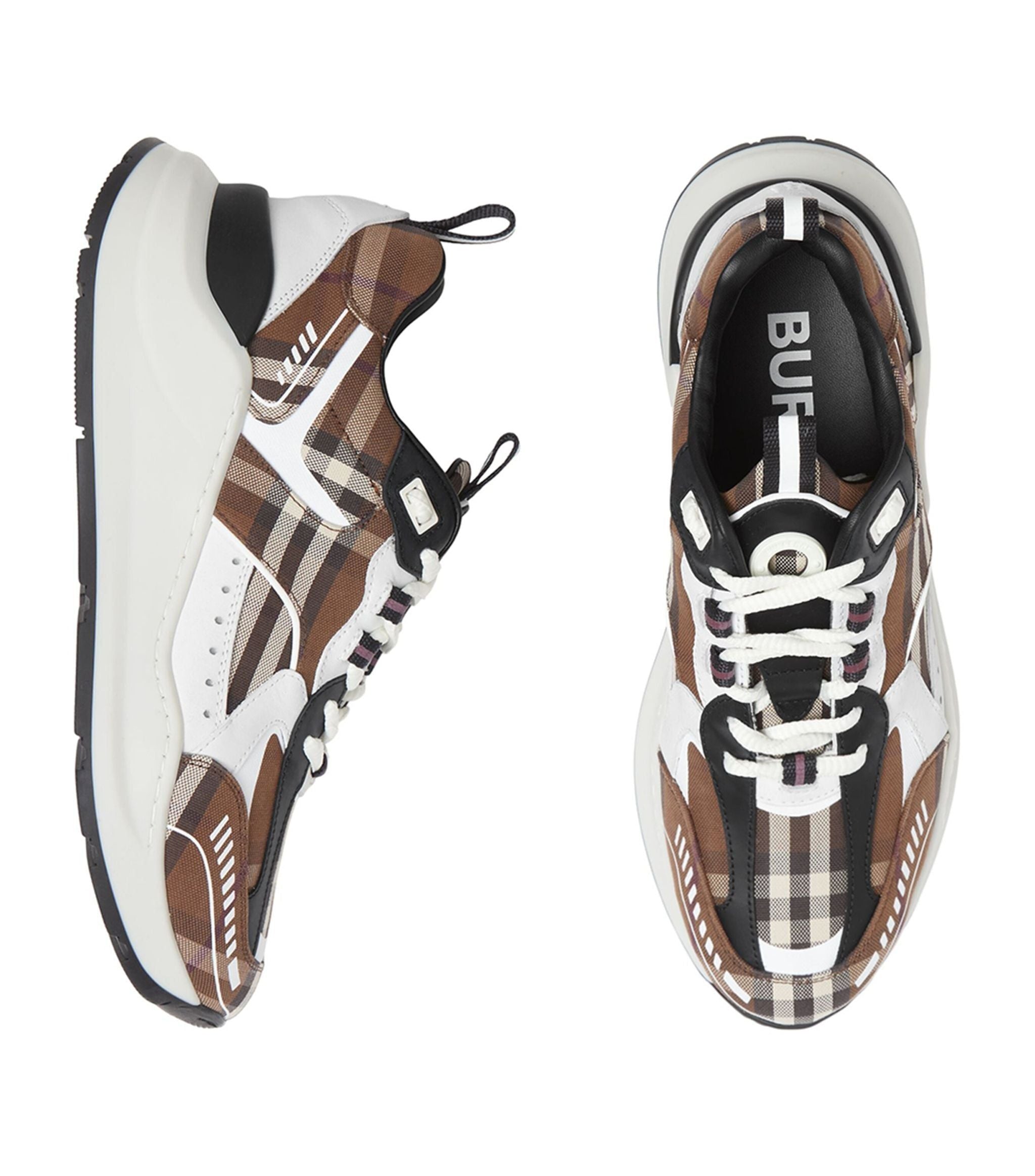 Cotton and Leather Vintage Check Sneakers