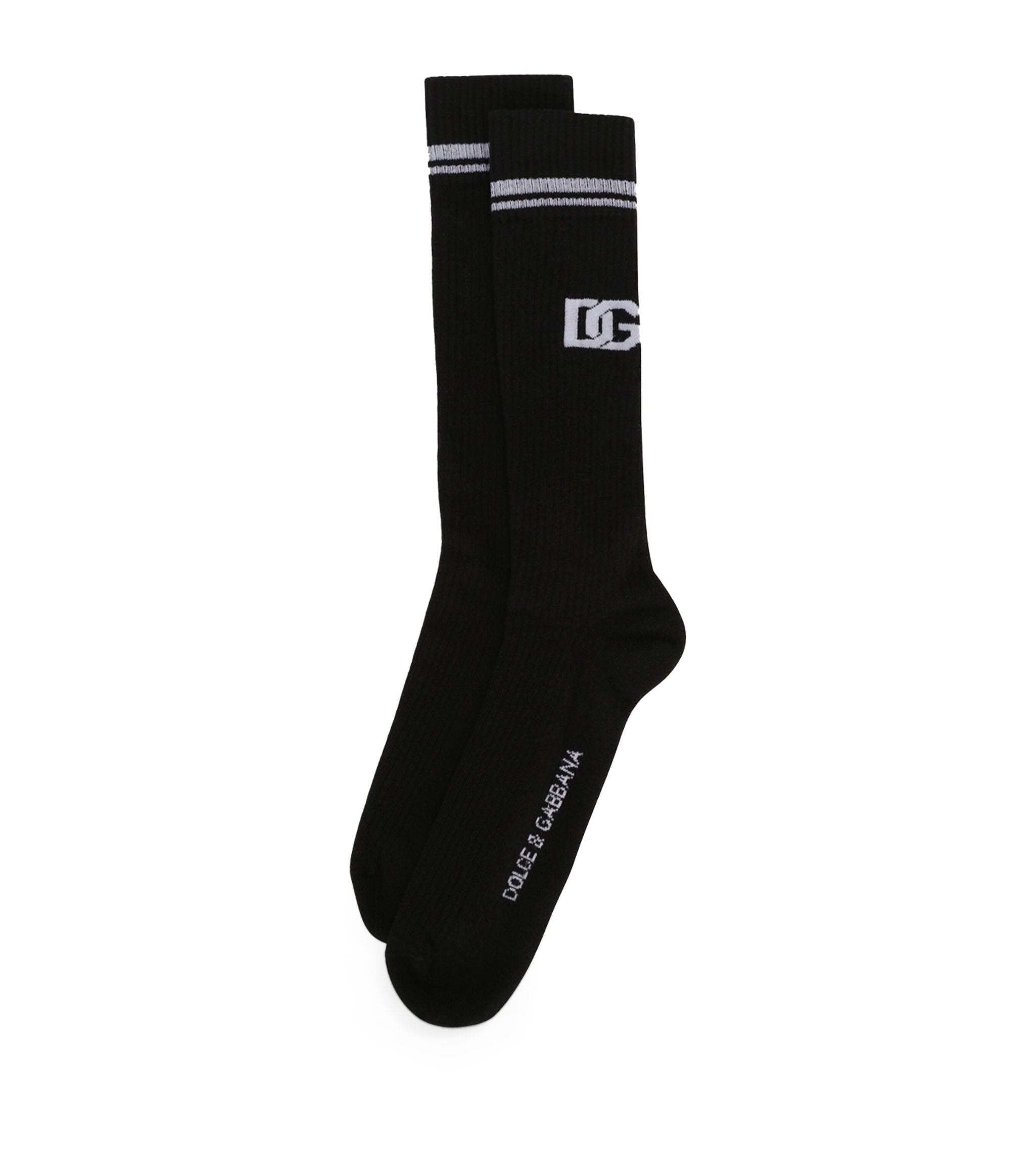 Cotton-Blend Logo Socks