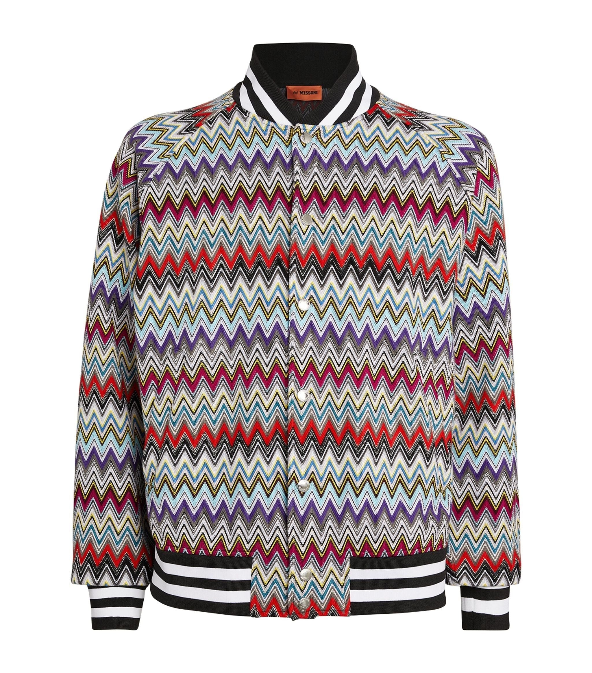 Cotton Zigzag Bomber Jacket