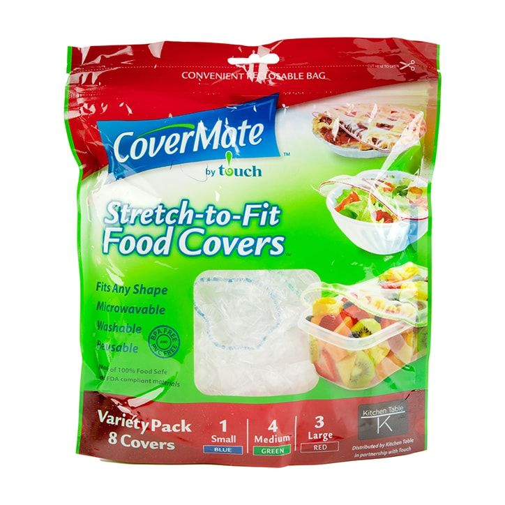 Covermate Stretch and Fit Reusable Food Covers 8 Pack