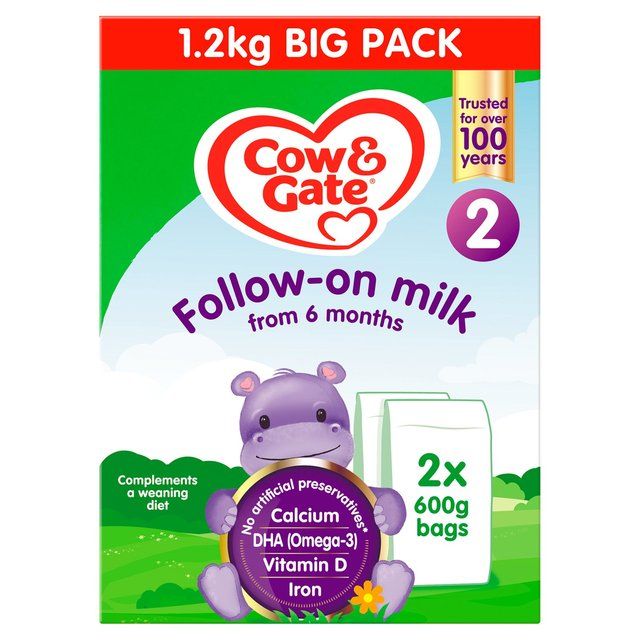 Cow & Gate 2 Follow On Baby Milk Formula Powder 6-12 Months Big Pack    2 x 600g