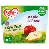 Cow &amp;amp; Gate Apple &amp;amp; Pear Fruit Puree Pots 4x100g