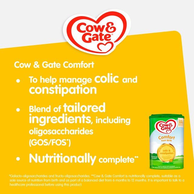 Cow &amp;amp; Gate Comfort Baby Milk Formula Powder from Birth to 12 Months    800g