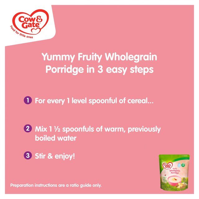 Cow &amp;amp; Gate Fruity Wholegrain Porridge 6 mths+   125g