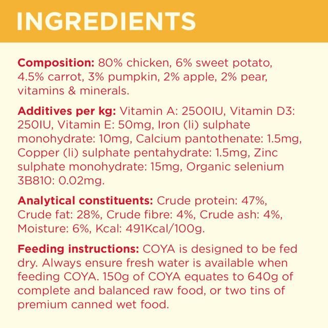 COYA Freeze-Dried Raw Puppy Food Chicken   150g