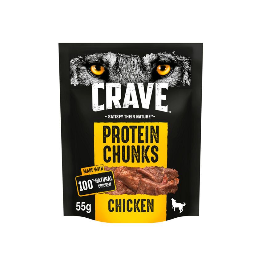 Crave Natural Grain Free Protein Chunks Adult Dog Treat Chicken