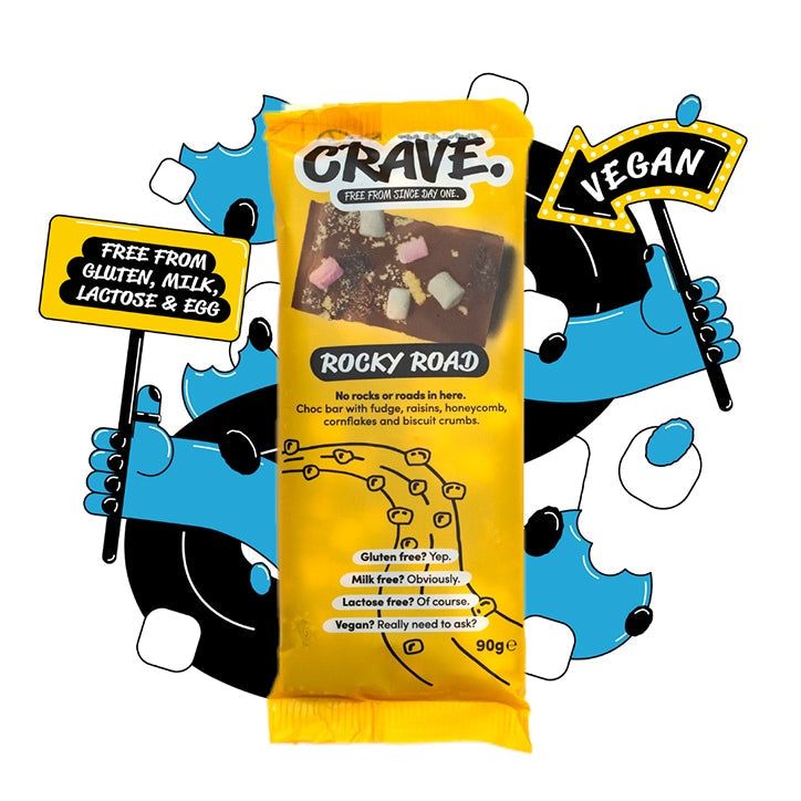 CRAVE Rocky Road Chocolate Bar 90g