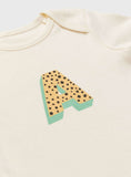 Cream 'A' Initial Short Sleeve Bodysuit Up to 3 mths