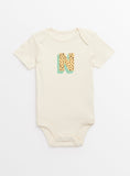 Cream 'N' Initial Short Sleeve Bodysuit Up to 3 mths