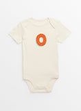 Cream 'O' Initial Short Sleeve Bodysuit  Newborn