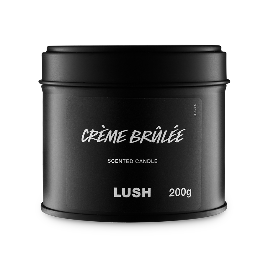 Lush Crème Brûlée single wick scented candle, UK version