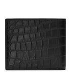 Croc-Embossed Leather Monogram Card Holder