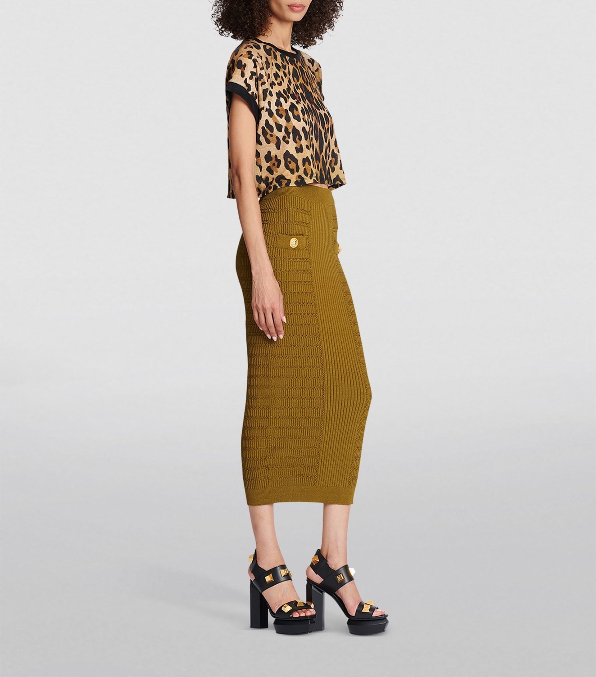 Cropped Leopard Print T-Shirt