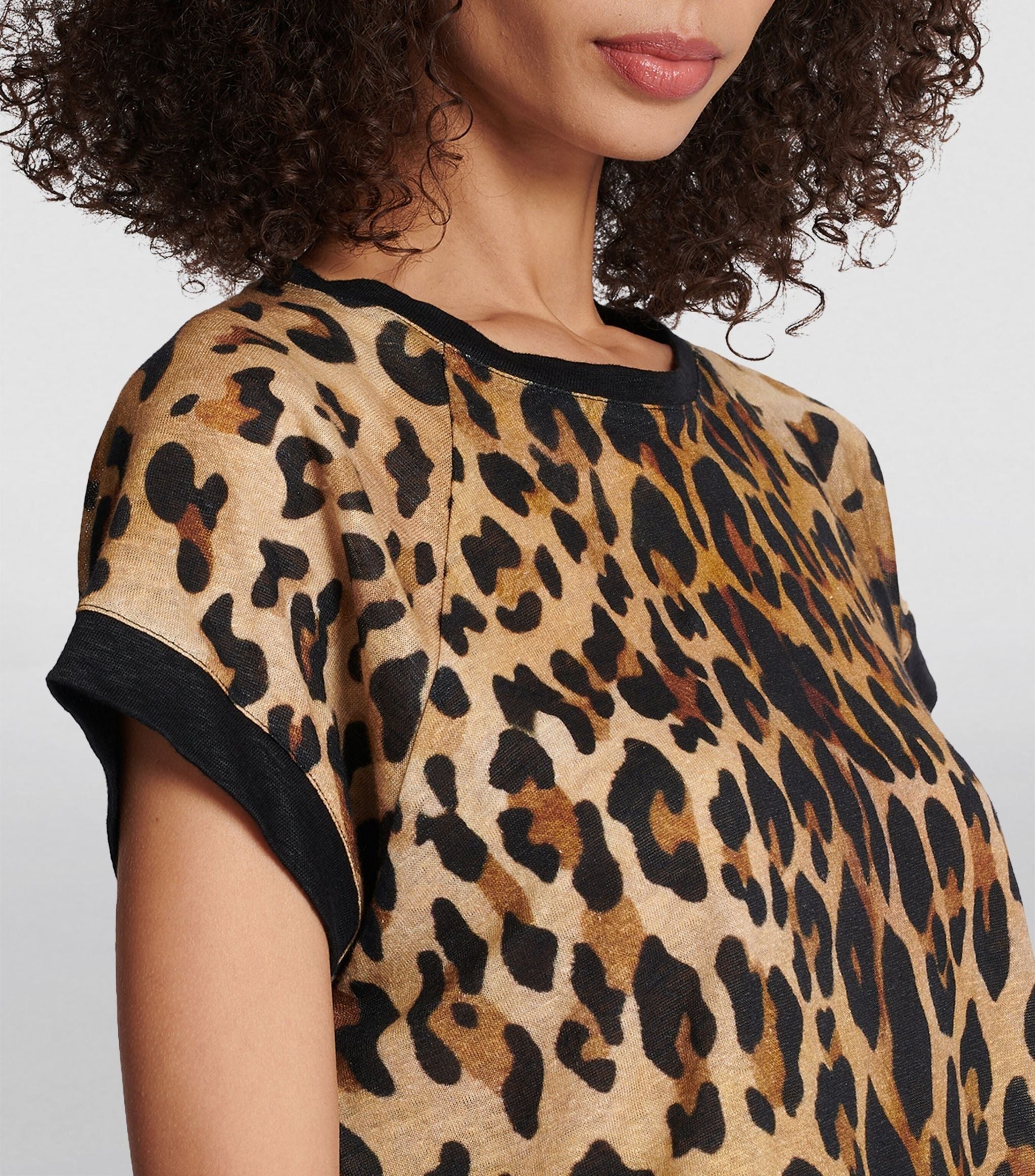 Cropped Leopard Print T-Shirt