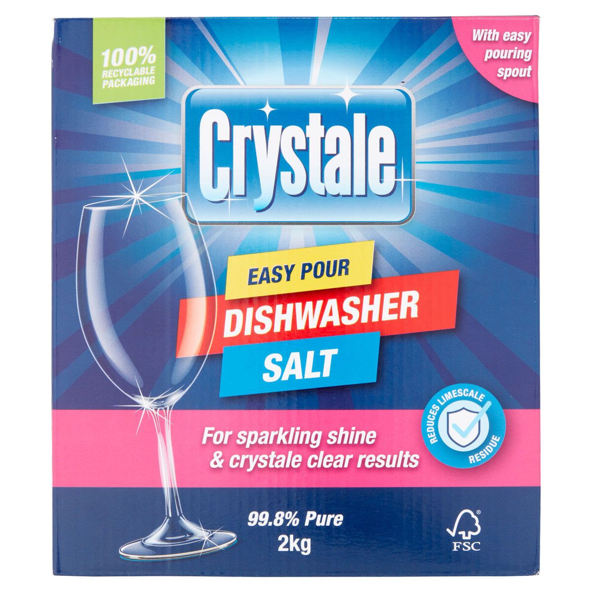 Crystale Dishwasher Salt, 4 x 2kg