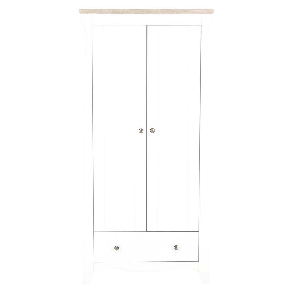 CuddleCo Clara 2 Door Double Wardrobe Driftwood Ash