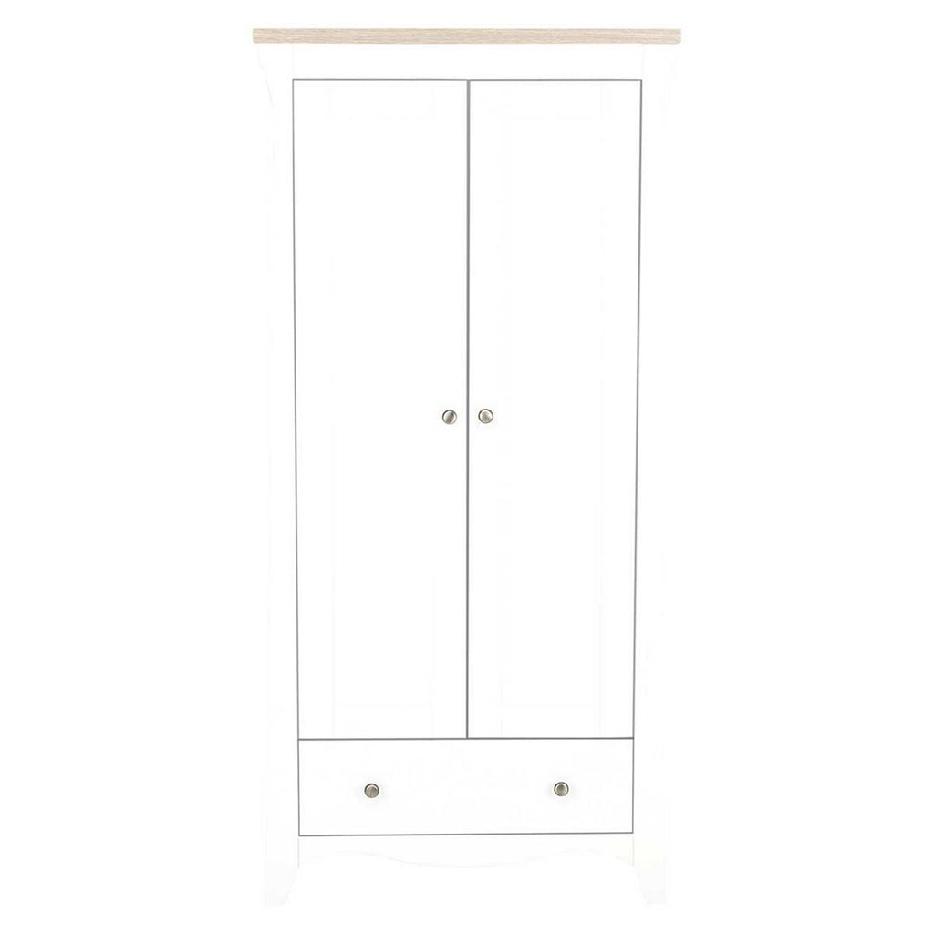 CuddleCo Clara 2 Door Double Wardrobe Driftwood Ash