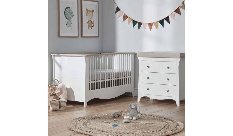 Cuddleco Clara 2 Piece Nursery Furniture Set - Ash & White