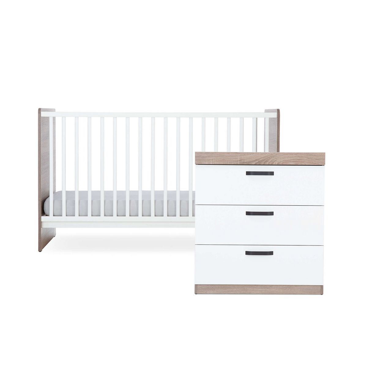 CuddleCo Enzo 2 Piece Nursery Furniture Set - Oak and White