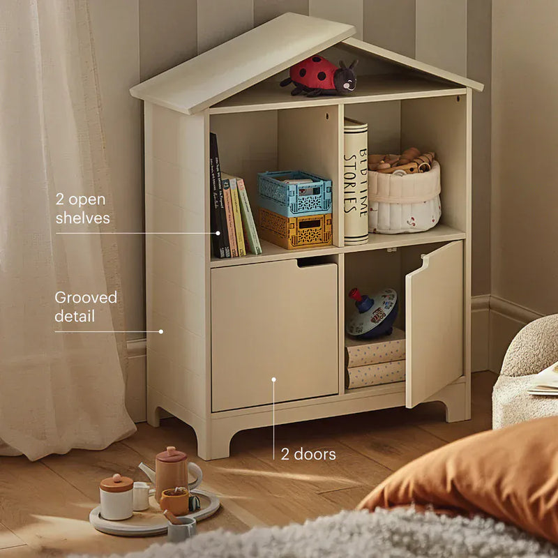 CuddleCo Play House Bookcase in Pebble, UK version