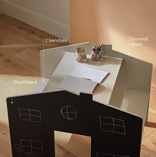 CuddleCo children's play desk Pebble with two benches (British brand)