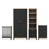 CuddleCo Rafi 4 Piece Nursery Furniture Set - Oak and Black