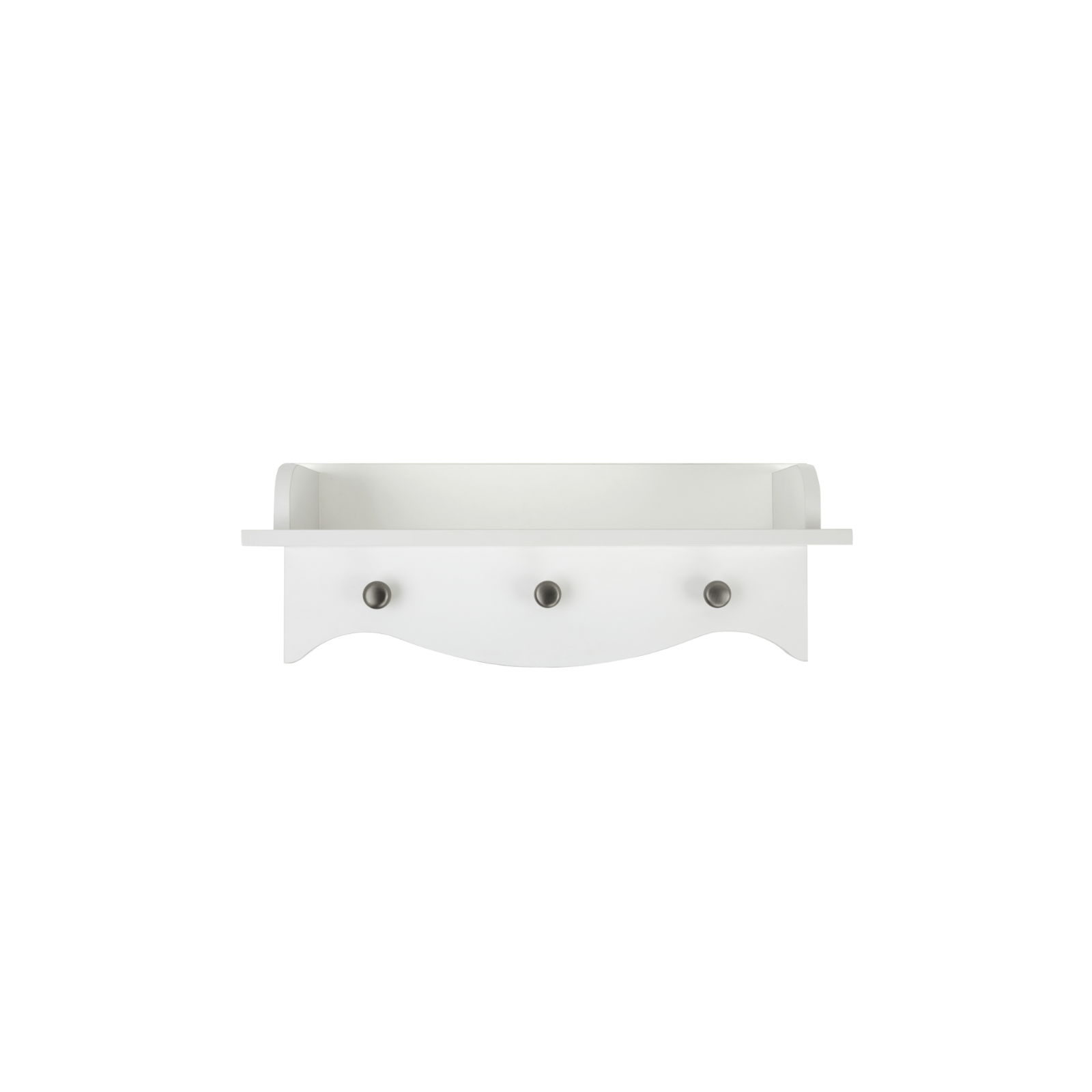 CuddleCo Clara white nursery shelf with pegs - British product