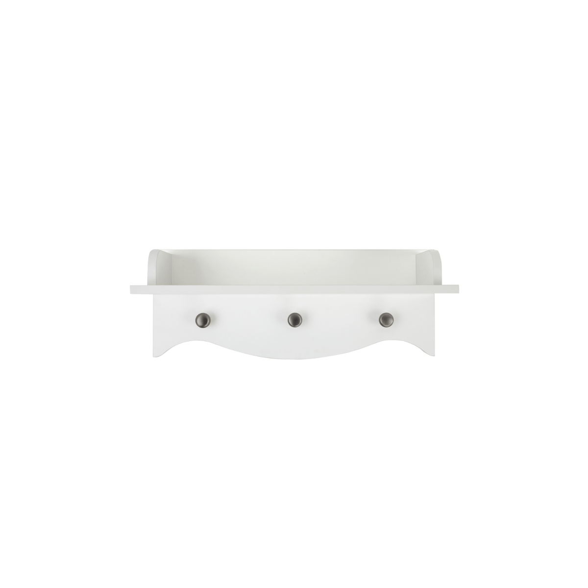 CuddleCo Clara white nursery shelf with pegs - British product