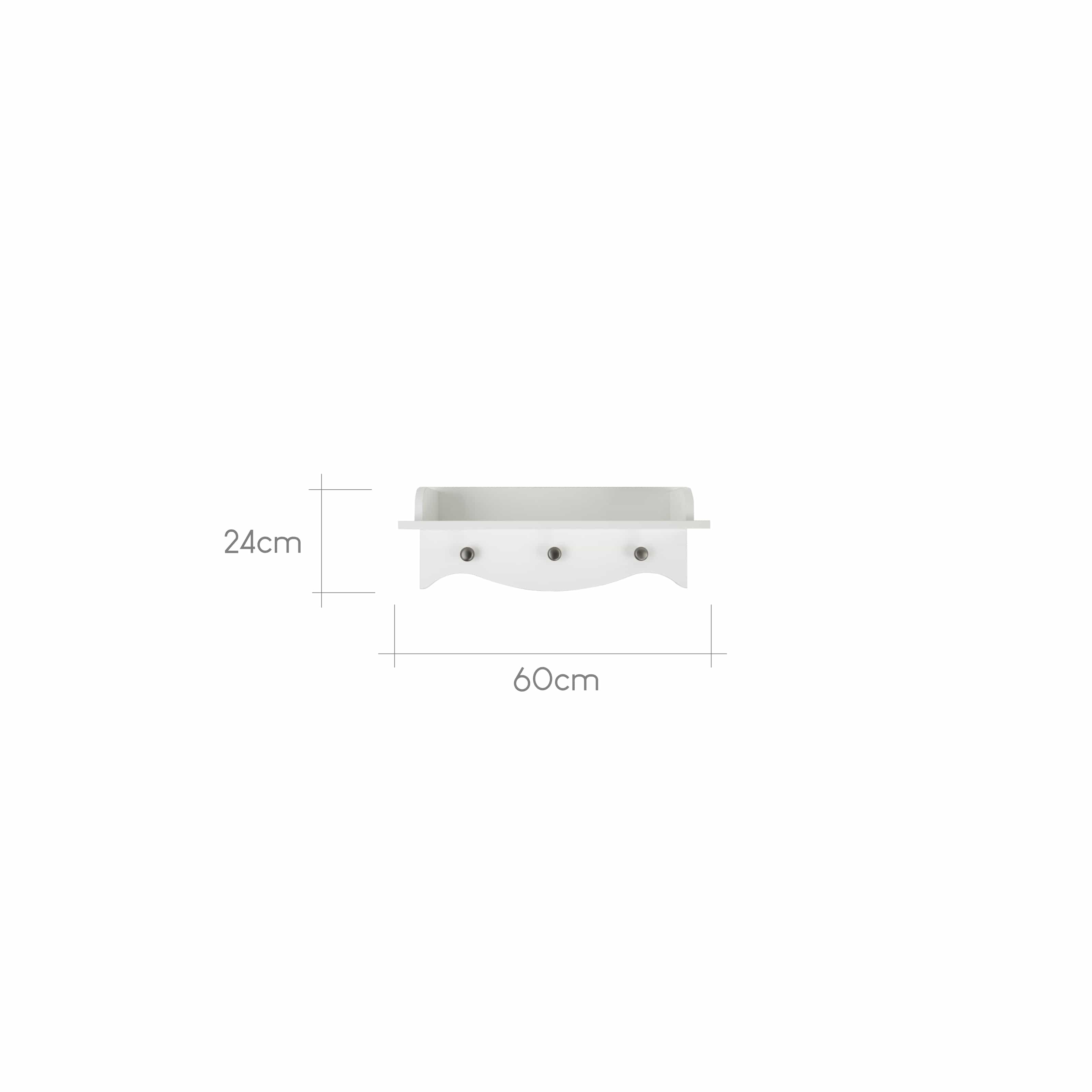 CuddleCo Clara white nursery shelf with pegs - British product