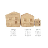 Cuddleco Country Cottage rattan basket set of 3, imported from the UK