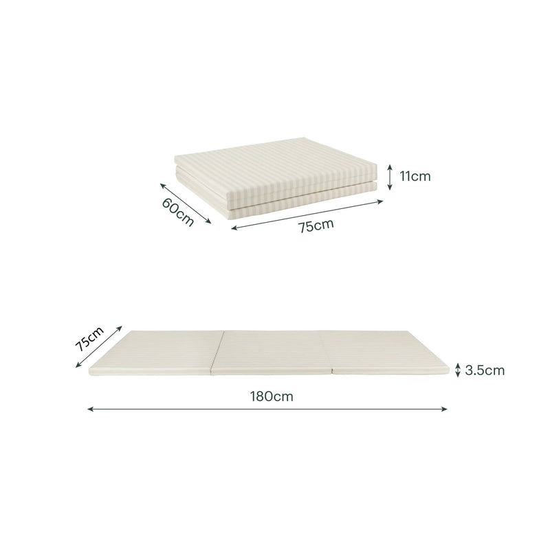 CuddleCo 3-Fold Tumble Mat Cookie Stripe, imported from the UK