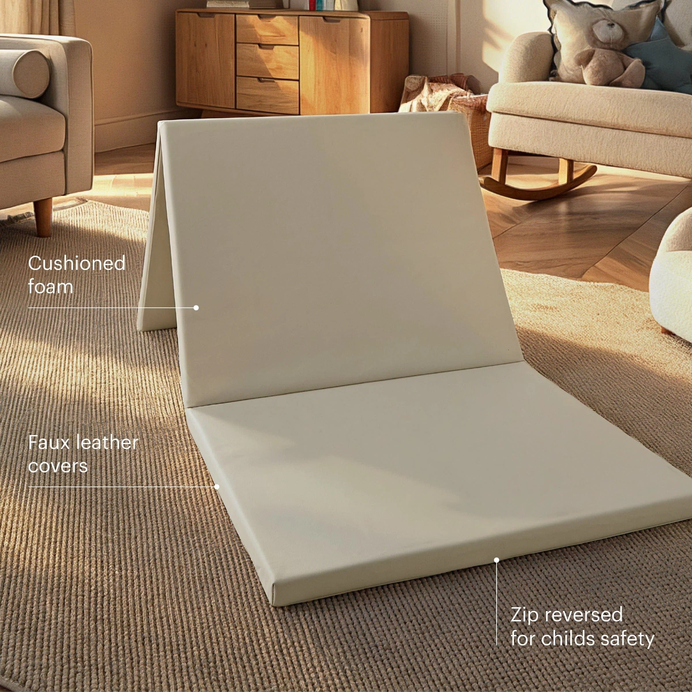 CuddleCo 3-Fold tumble mat Pebble 180x75 cm (British brand)