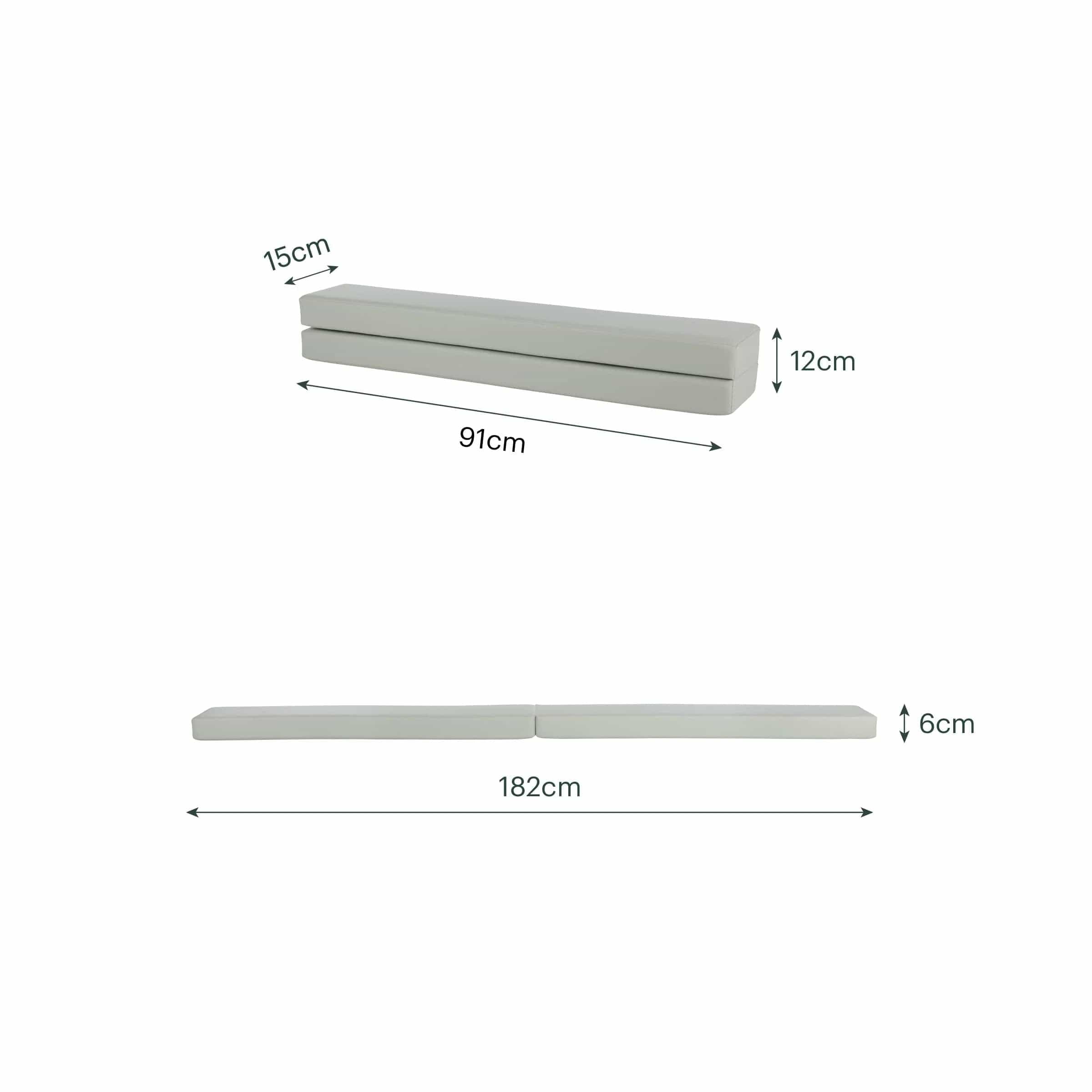 CuddleCo soft play balance beam in Sea Salt - British product