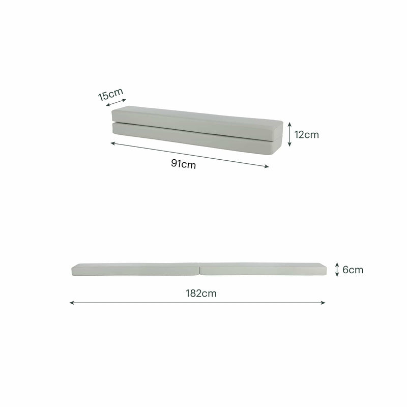 CuddleCo soft play balance beam in Sea Salt - British product