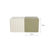 CuddleCo soft play cube set in Cookie Stripe and Olive, UK version