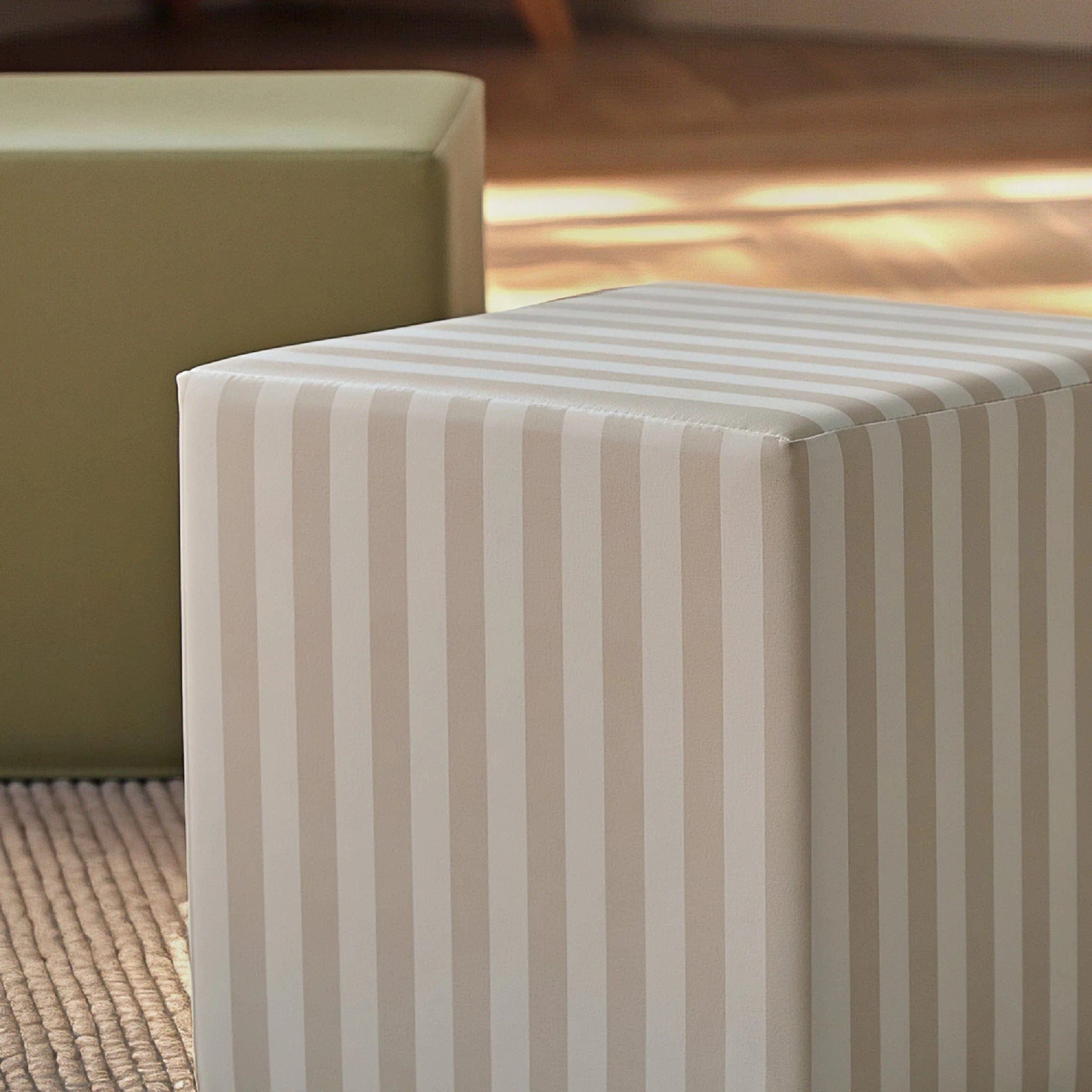CuddleCo soft play cube set in Cookie Stripe and Olive, UK version