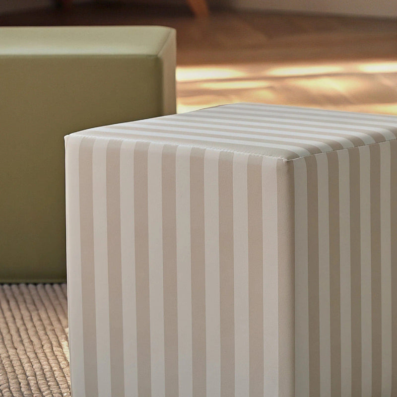 CuddleCo soft play cube set in Cookie Stripe and Olive, UK version