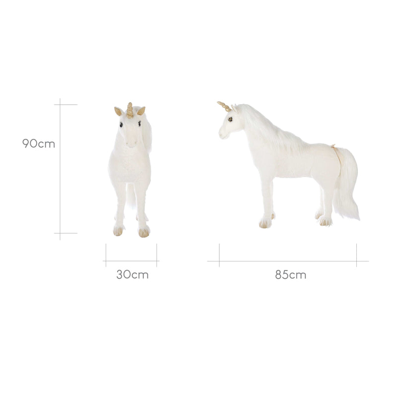 Cuddleco gold dust standing unicorn plush toy, imported from the UK